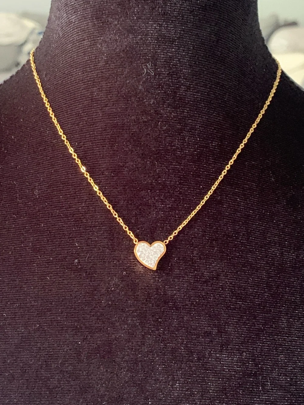 NWOT 18KGold layered/bonded CZ Heart l necklace/bracelet & earring set